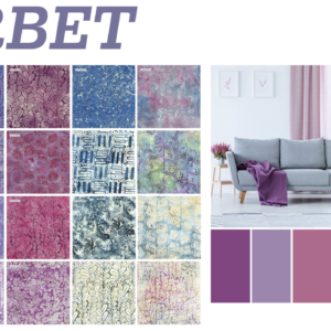 Sorbet:  Heliconia-Purple Foxglove (19,50 € / 100 cm)